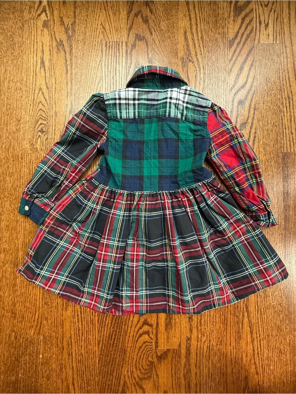 Ralph Lauren Plaid Patchwork Button-Front Dress 18 Months